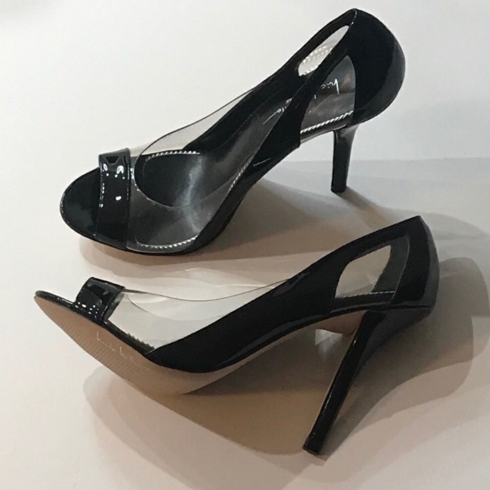 Nicole Miller Black Clear Shoes Size 8